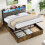 (4ft6 Double) Double Upholstered Bed Frame with Hydraulic Storage 4
