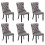 (Grey, 6) Upholstered Velvet Dining Chairs 1