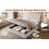 (Beige) 4ft6 Double Upholstered Storage Bed Frame 8