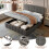 (Grey) 4ft6 Double Upholstered Storage Bed Frame 6