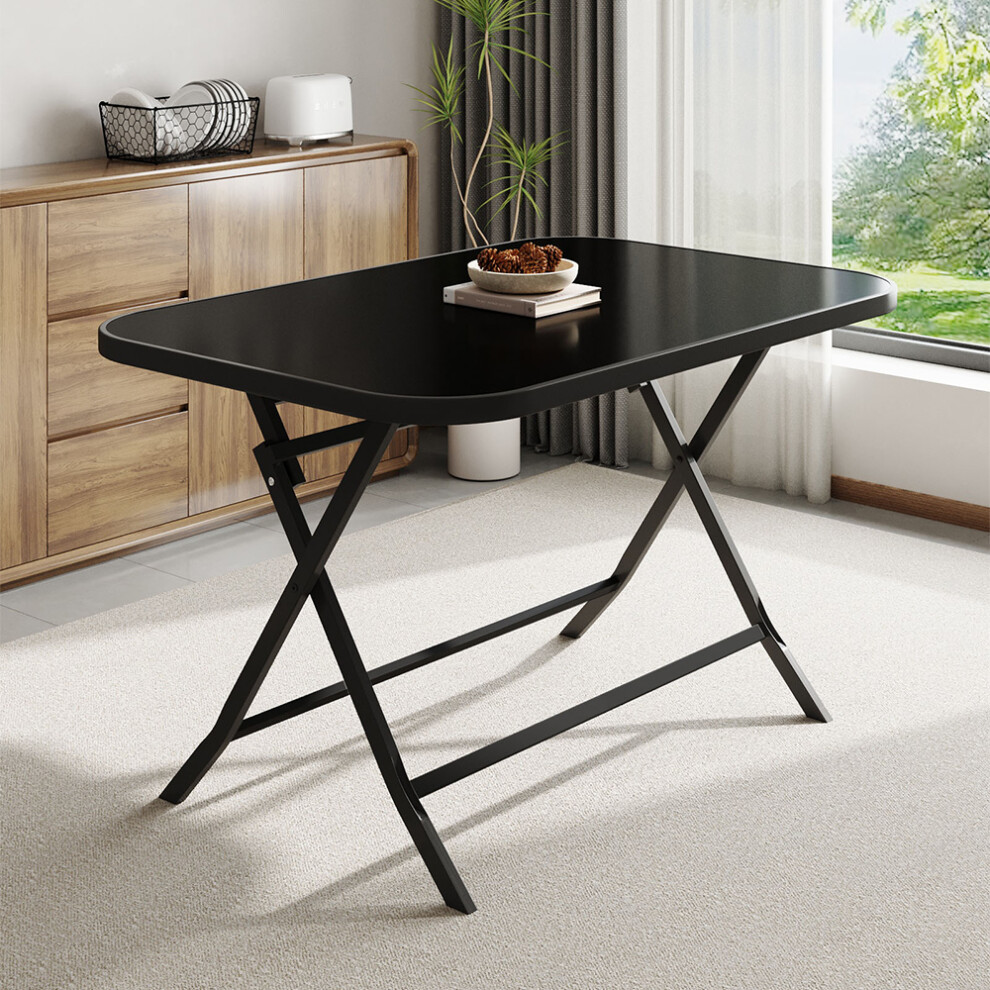 Rectangle Metal Folding Table with Umbrella Hole, 120*80cm
