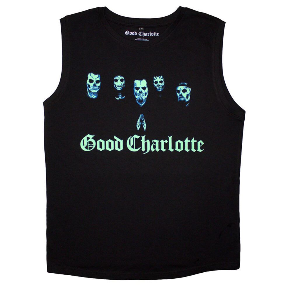 Good Charlotte Men's Black (M, ) Generation Rx Skull Faces Tank Top