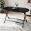 Living And Home Oval Folding Table with Umbrella Hole, 140*80cm 2