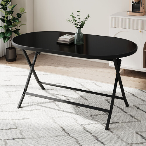 Living And Home Oval Folding Table with Umbrella Hole, 140*80cm 1