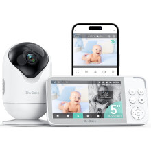 Smart WiFi Baby Monitor, 5” 1080P HD Screen, 2K Camera with App Control, Cry & Motion Alerts, Night Vision, 5000mAh Battery, Two-Way Talk