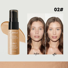 (02) Face Foundation Cream Oil-Control Matte BBCream Waterproof Lasting Concealer Liquid Full Coverage Matte Base Professional Makeup