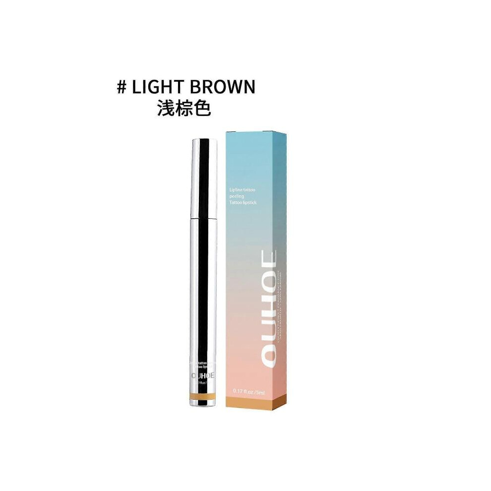 Brown (Light 5Ml) Ouhoe Stripping Type Lip Liner Plump Lip Lines Show Lip Color Smear-Proof Makeup Stripping Type Lip Liner Tattoo