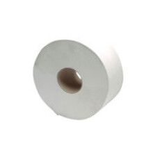 2WORK Jumbo 2-Ply Toilet Roll 410m, 60mm Cores, Pack of 6 - 85% Recycled (J26400VW)