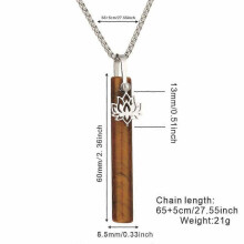 Natural Energy Stone Necklace Tiger's Eye Stone Round Tube Breathing Resistance Pendant Mindfulness Stress Relief Jewelry Titanium Steel Lotus Accesso