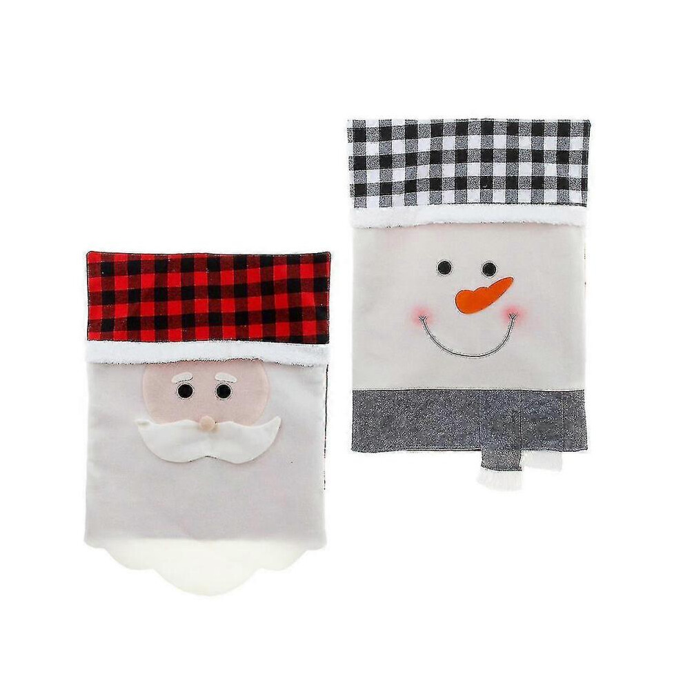 Christmas Decorations Red And White Plaid Chair Cover2pcs Christmas Seat Covers Santa Chair Back Covers Christmas Decor Dining Chair Covers Christmas-image-OPC-PGYXWNG-NEW