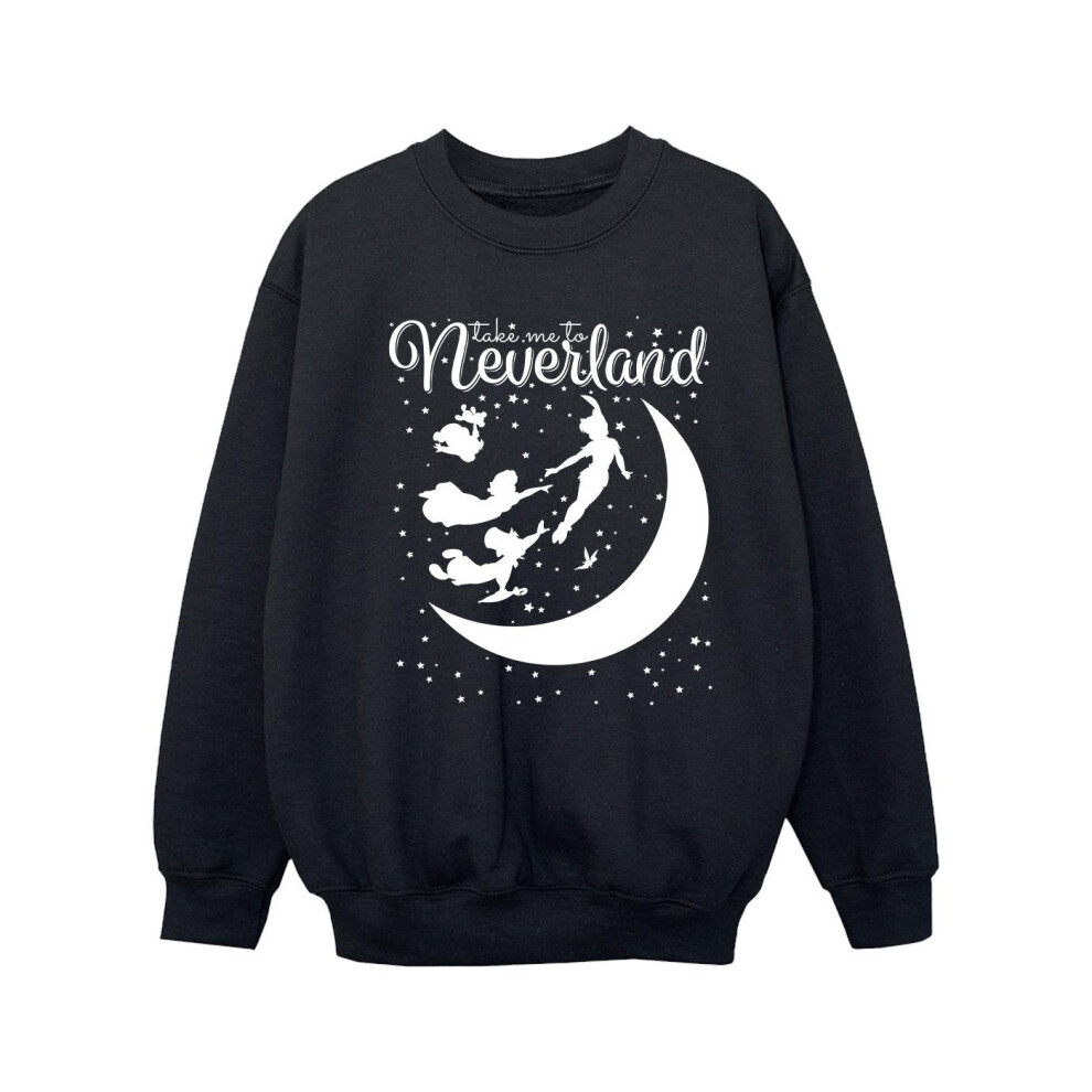 (12-13 Years, Black) Disney Girls Peter Pan Take Me To Neverland Sweatshirt
