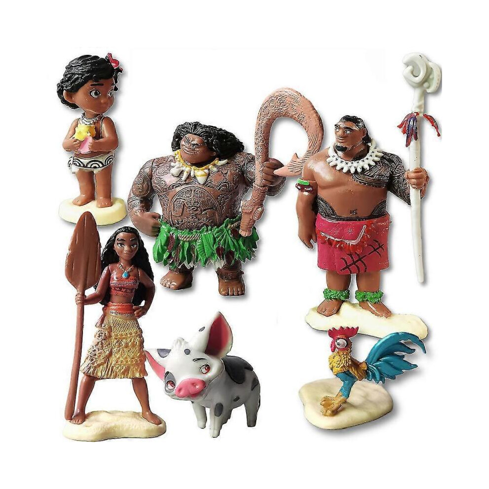 Home Decor 6Pcs/Set Moana Figure Toys Pvc Model Mini Figures Set Cake Topper Decoration Party Favor Supplies
