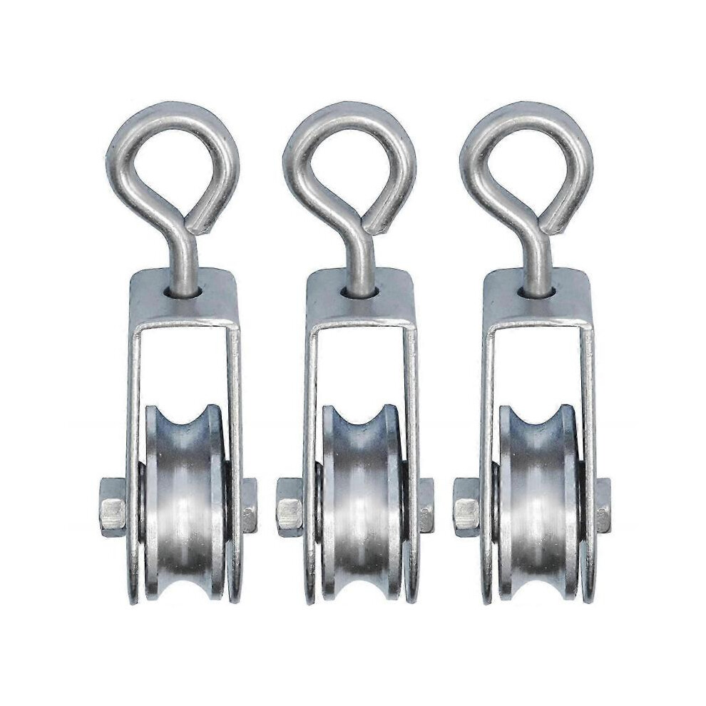 3 Mini Pulley with Ball Bearings,  28mm, for 6 mm rope, Bearing 30kg