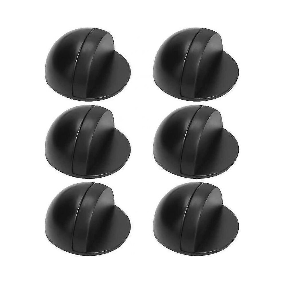 Door Stopper, 6 Pieces Adhesive Door Stopper, Adhesive Door Block Floor Door Stopper Adhesive Door Stopper for Furniture Protection, Black