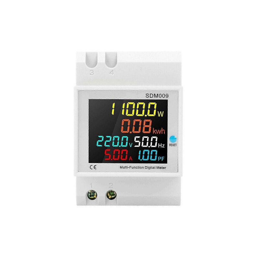 Din Rail AC Power Energy Meter Wattmeter 40-300V 100A Voltmeter Ammeter Monitor Fk