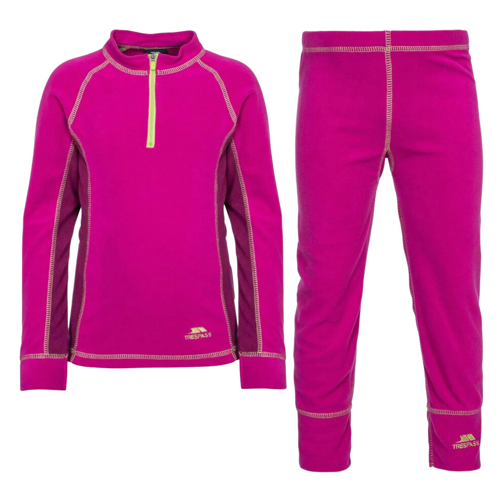 (2-3 Years, Azalea X) Trespass Childrens/Kids Bubbles Fleece Top And Bottom Base Layers