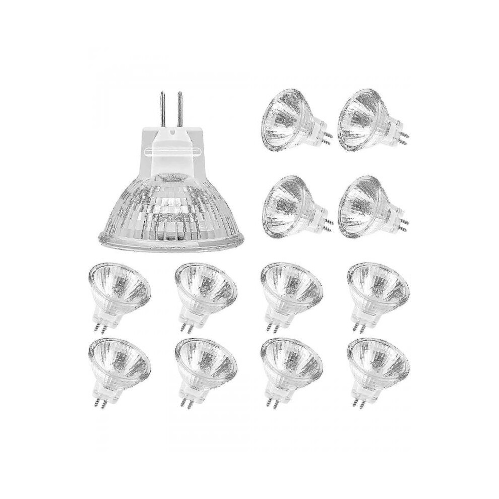 Mr11 Halogen Bulbs (pack Of 12), Gu4 Halogen Lamp 12v 20w, Mr11 Gu4 Dimmable Bulb Glass Cover for Ceiling Light, 2 Pin Halogen Bulb 2700k Warm White