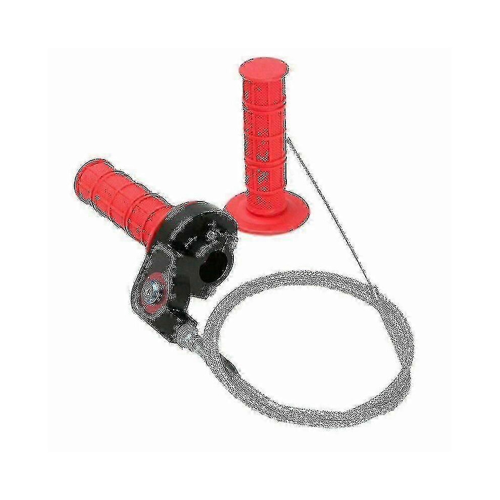 Red Pit Dirt Bike Quick Action Throttle Grip Twist + Cable 125cc 140cc Pitbike