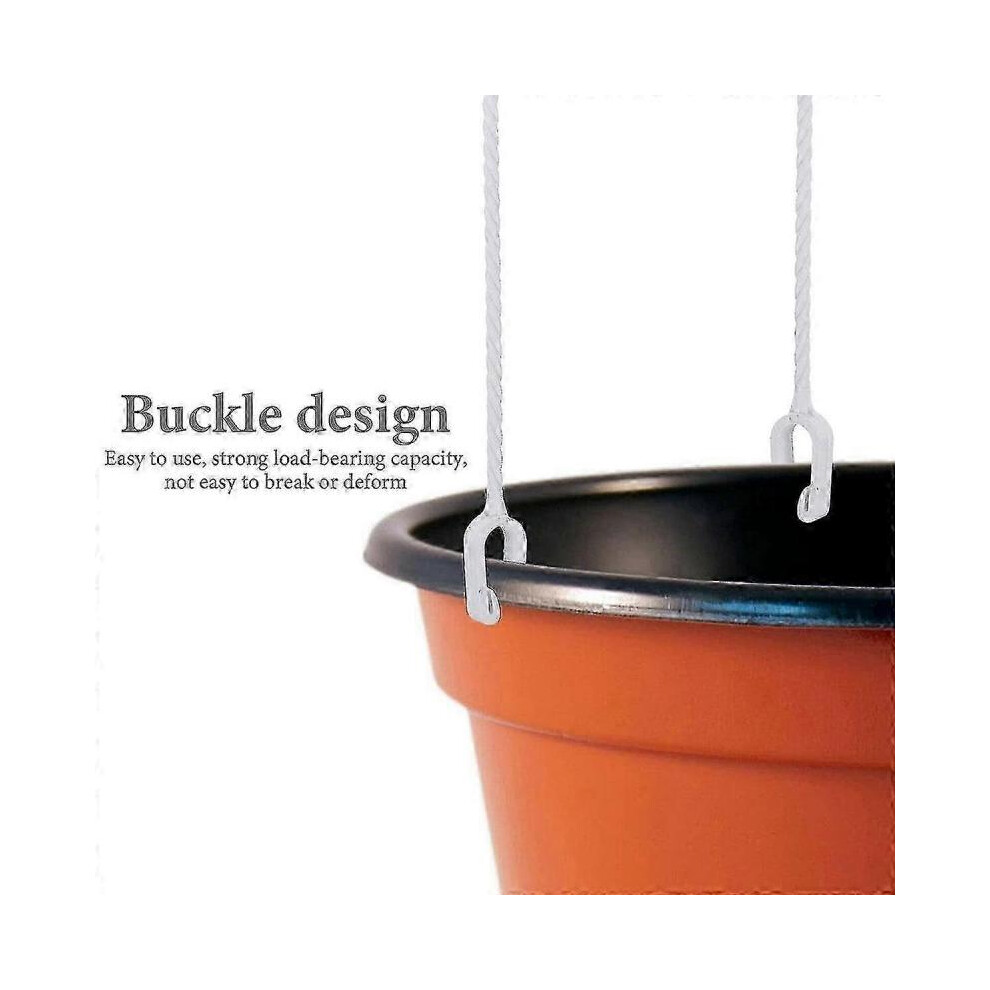 5PCS Plastic Hanging Chains for Planters, 360Rotatable Hanging Basket Hooks Planter Holder Flower Plant Pot (White)