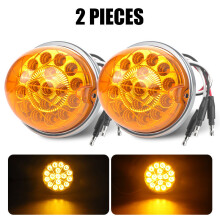 (2 stuks geel) Watermeloen 17 LED-lampen Lichtglas Lens Zijmarkeringslichten Waarschuwingsindicator