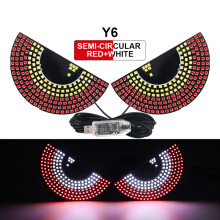 (Y6 rood wit) 2 stuks Auto LED Decoratief Licht Devil Eye USB Rode Strobe Plug-in Devil's Eye sfeer