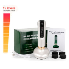 (Weiß 12 Stufen) Elektrisches Schröpfmassagegerät, Vakuumsaugnapf GuaSha Instrument Anti Cellulite Beauty