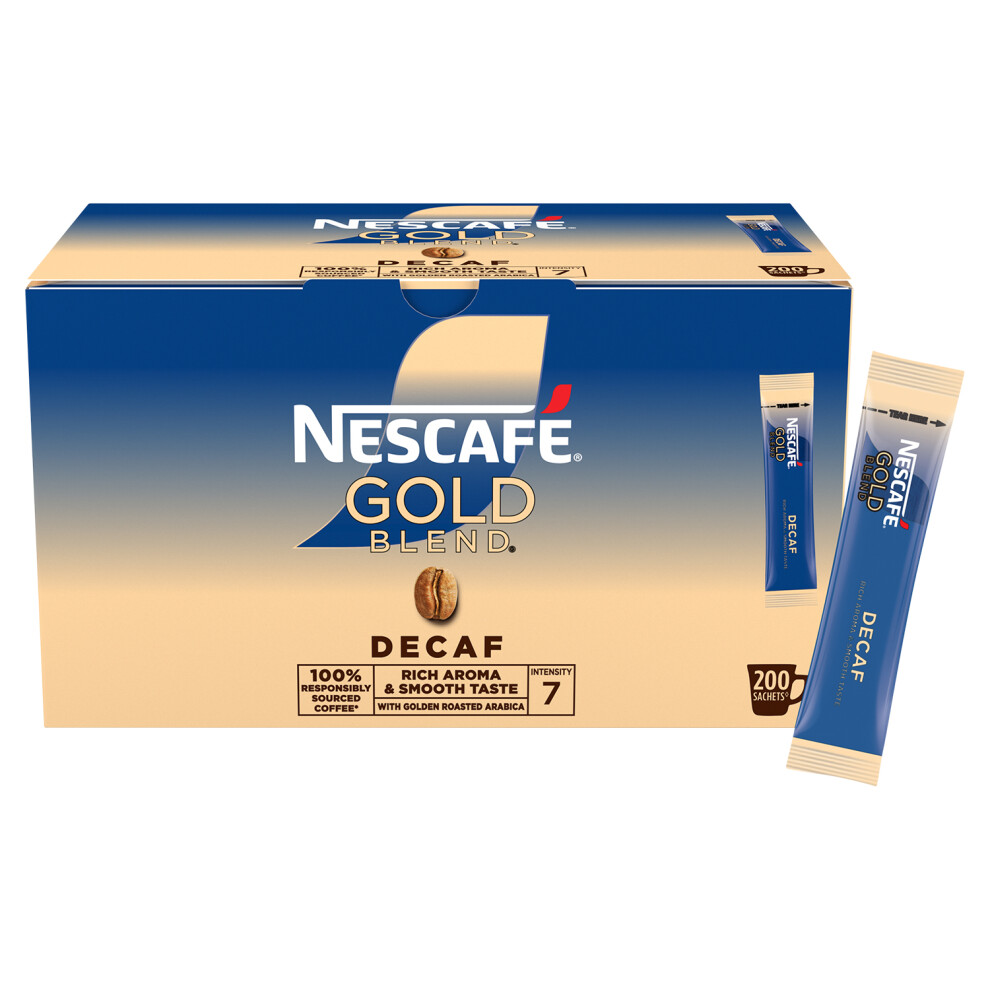 Nescafe Blend Decaff Instant Coffee 200 Sachets Gold