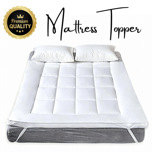 (Single) Fitted Mattress Toppers 10cm Thick Microfiber Padded Toppers 2