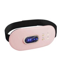 (Pink) Portable Heating Pad Heating Pad For Back With 3 Heat And 9 Vibration Massage Modes Portable Fast Heating Belly Wrap Belt For Women