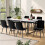 Marble Effect Dining Table with Iron Metal Legs 1