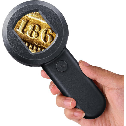 Microscope for Adults Kids, Handheld Coin Magnifier