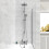 NES Home Nes Home Square Chrome 2 Ways Exposed Shower Mixer Riser Rail & Handset 2