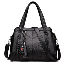 (Zwarte) dames luxe handtassen voor dames leren tas Hoge kwaliteit schapenvacht dames schoudertassen