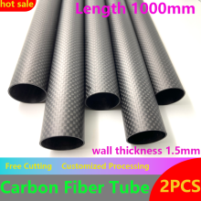 (16x13x1000 MM 2 STUKS) 3 K koolstofvezel buis Lengte 1000mm Plain Matte wanddikte