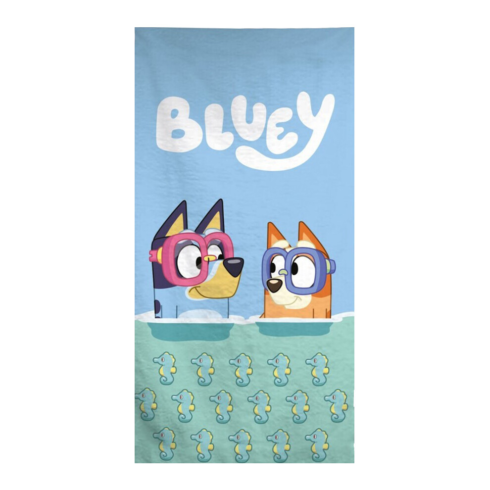 Bluey Bath Beach Towel 140 X 70 Cm - Australian Cattle Dog - Fast Dry Multicoloured