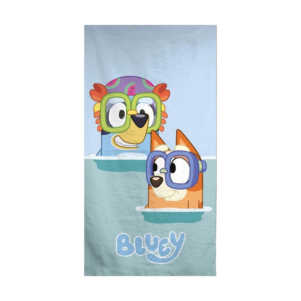 Bluey Bath Beach Towel 140 X 70 Cm - Australian Cattle Dog - Fast Dry Multicoloured