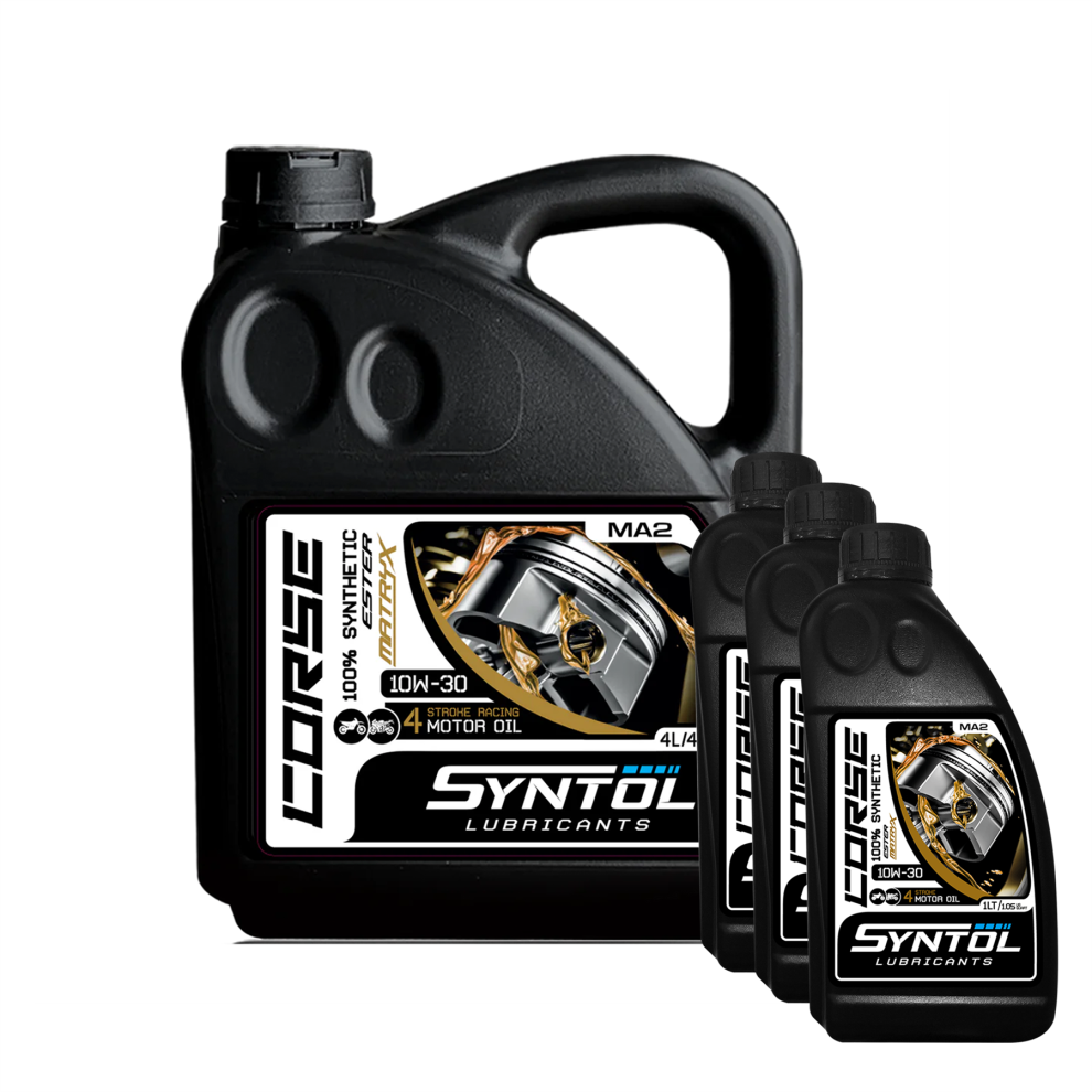 Syntol Corse 4T 10W-30 Motorcycle Fully Synthetic Engine Oil Jaso MA2/MA 7L - Image 3