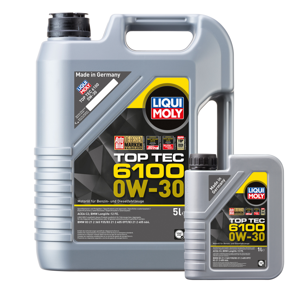 Liqui Moly Top Tec 6100 0W30 Fully Synthetic Engine Oil Acea C2, Api Sp 6L