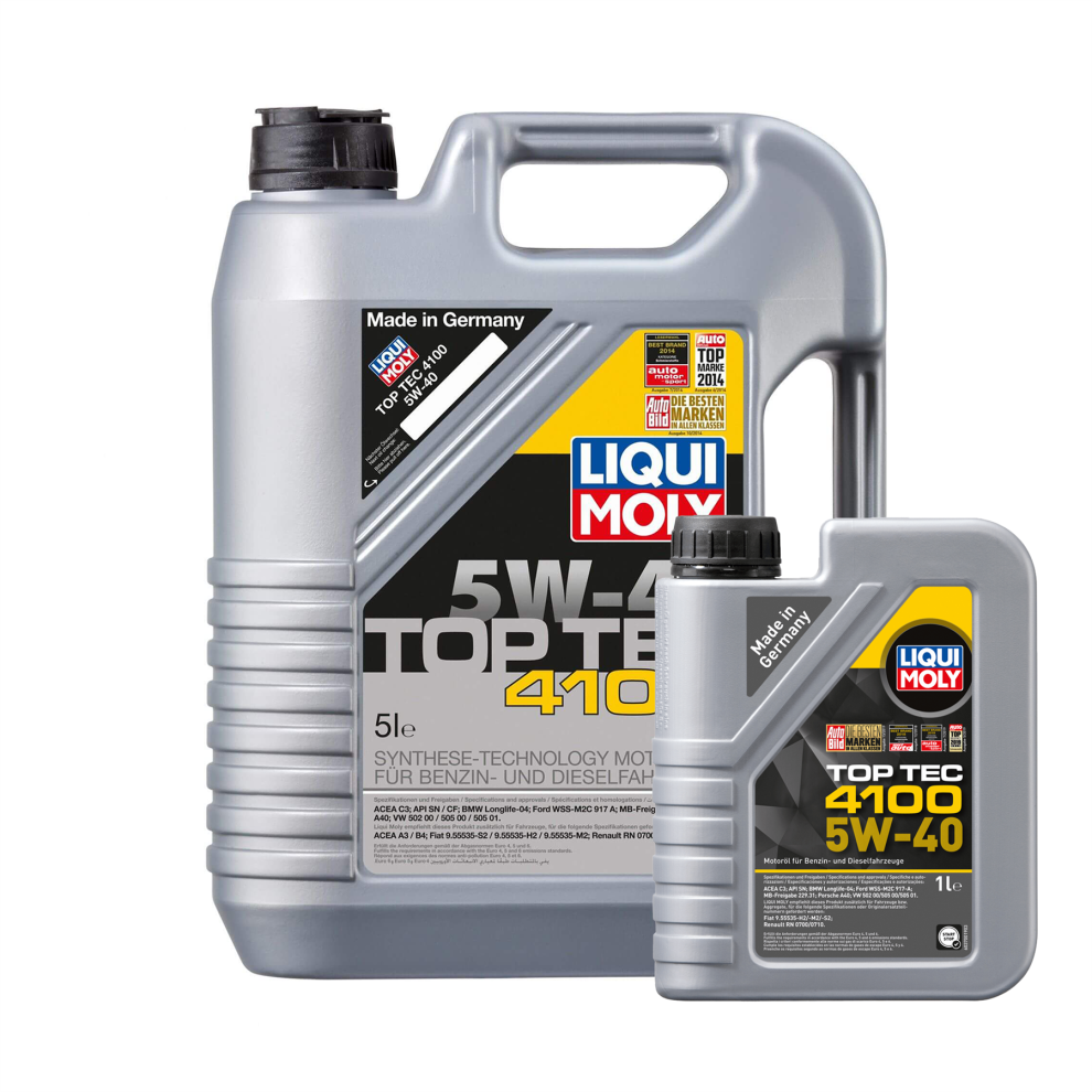 Liqui Moly 5w40 Fully Synthetic Engine Oil TOP TEC 4100 ACEA C3 API SN 6L