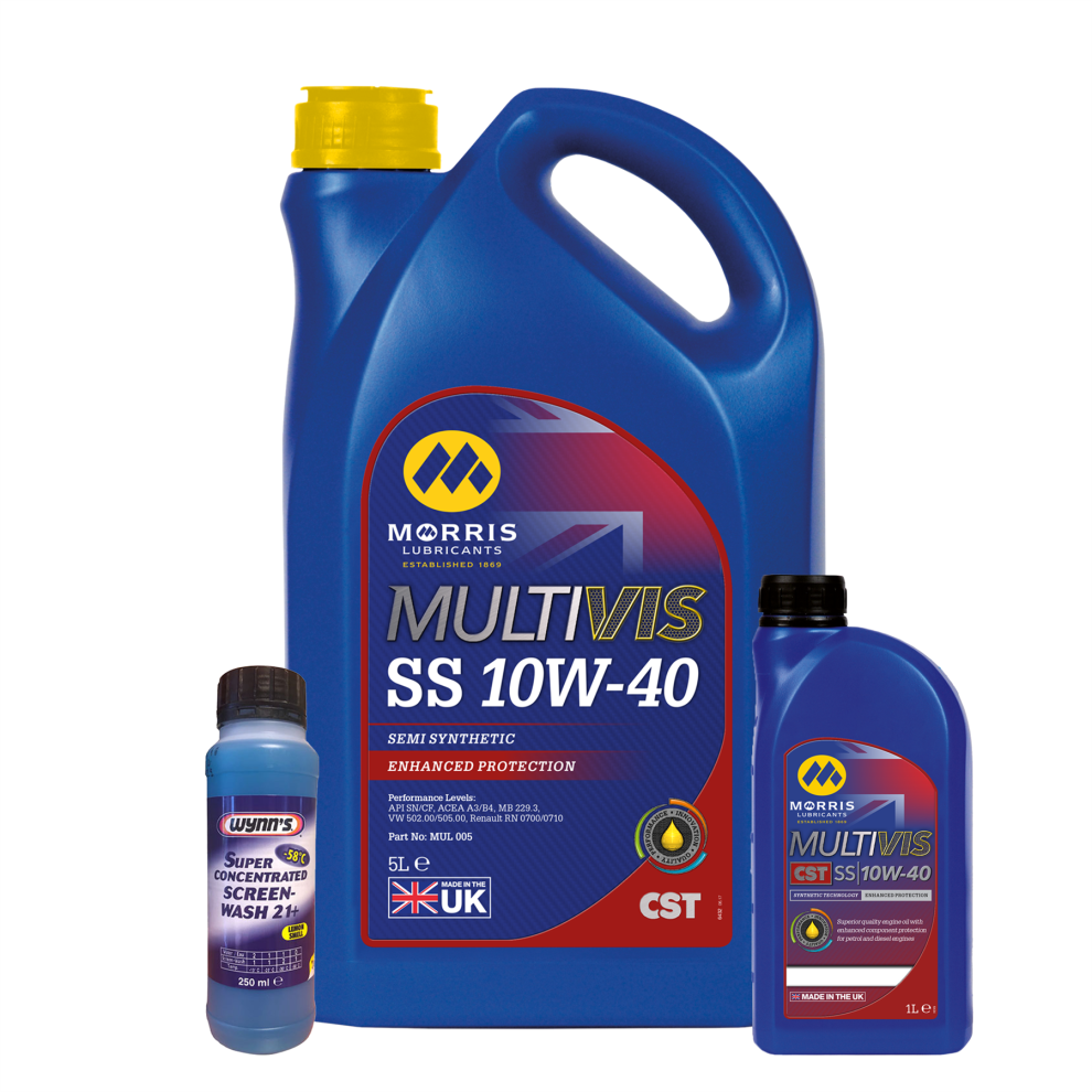 10W40 Semi-Synthetic Engine Oil Api Sn/Cf Acea A3/B4 6L + Screen Wash 5056820569321