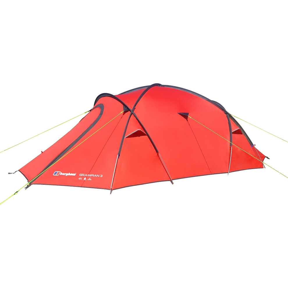 Berghaus Grampian 3 Tent for 3 People with Separate Bedroom, 3 Man, Compact, Lightweight, Dome, Easy to Pitch, 4 Season, Backpacking, Festivals,