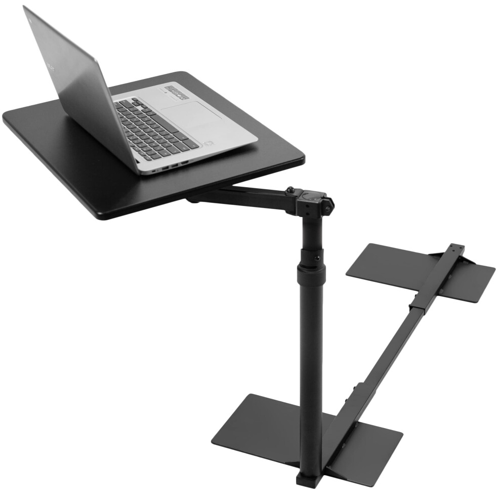 VIVO 51cm Over Couch Swivel Table, Laptop Desk for Remote Work, Portable Recliner Workstation with Height Adjustable Swing Arm, Black, DESK-ST01C