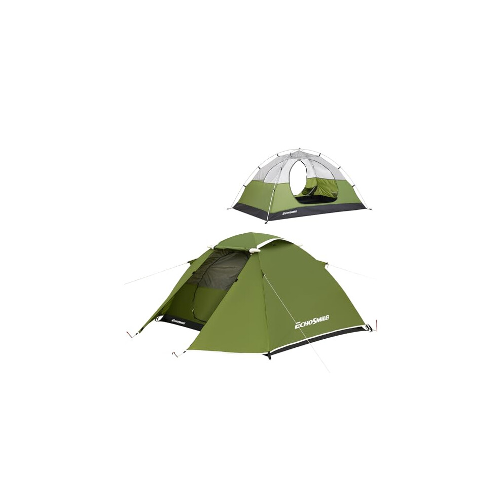 EchoSmile 2 Person Camping Tent 3-4 Season Waterproof 5000 mm Tent Dome Tent with Awning Lightweight Hiking Tent Outdoor iglu Tent Festival Tent