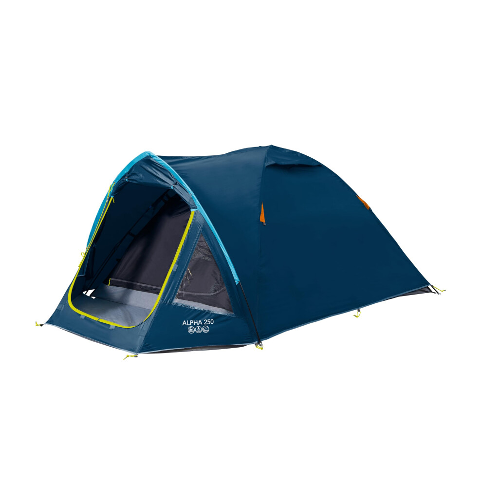 Vango Alpha 250 CLR Tent for 2 People with PowerFlex Poles, Eco Flysheet, Blue (2-Person)