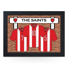Portable Lap Desk Tray (Southampton FC 'The Saints') Handmade Wooden Frame, Beanbag Cushioned Bottom | Computers, Laptops, Meals, Food | L922 (Black)