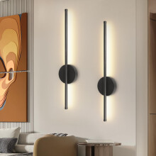 Dehobo Rechargeable Wall Sconce Lights, Battery Operated Wall Lights 3 Color Temperature, Wall Lamp Dimmable Wireless with Remote Control Black 60CM