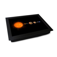 Portable Lap Desk Tray (Solar System) Handmade Wooden Frame, Beanbag Cushioned Bottom | Computers, Laptops, Meals, Food | L0718 Black
