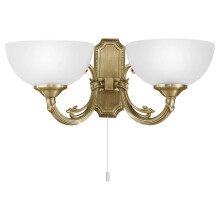 EGLO Savoy Wall Light 2-Bulb Wall Light Vintage Rustic Wall Light Interior Made of Cast Metal Satin Glass Living Room Lamp Hallway Lamp in Burnished