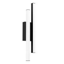 Eglo LED Outdoor Wall Light Serricella, Outside Wall lamp with 2 Light Bars, Porch Lighting Made of Metal in Black, Wall spot Warm White, IP55