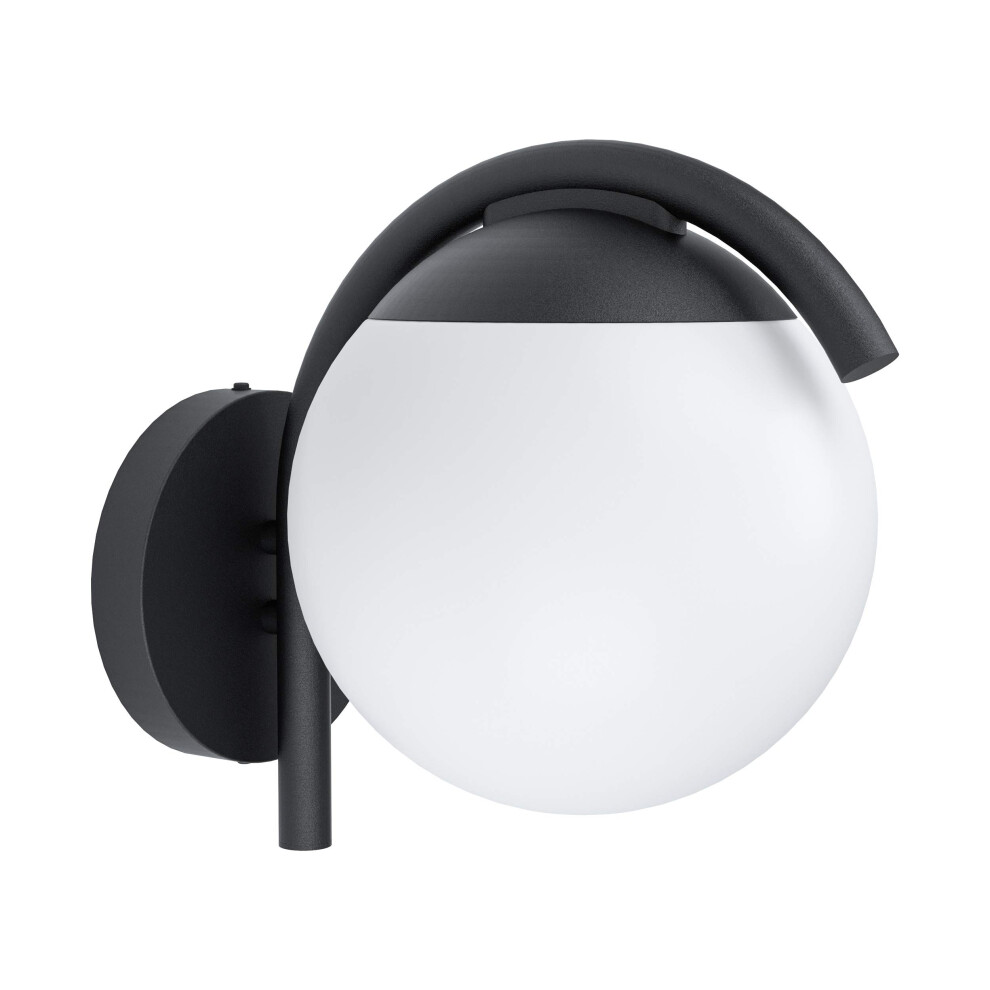 EGLO Prata Vecchia Black Exterior Wall Light - E27 Fitting - IP44 Rated - Steel Housing - Image 2